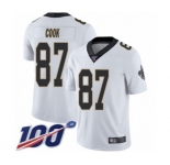Men's New Orleans Saints #87 Jared Cook White Vapor Untouchable Limited Player 100th Season Football Jersey