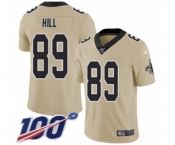 Men's New Orleans Saints #89 Josh Hill Limited Gold Inverted Legend 100th Season Football Jersey