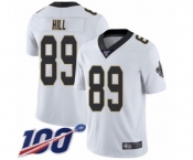 Men's New Orleans Saints #89 Josh Hill White Vapor Untouchable Limited Player 100th Season Football Jersey