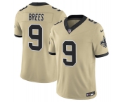 Men's New Orleans Saints #9 Drew Brees Gold 2025 F.U.S.E. Alternate Vapor Limited Football Stitched Jersey