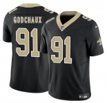 Men's New Orleans Saints #91 Davon Godchaux Black F.U.S.E. Vapor Limited Football Stitched Jersey