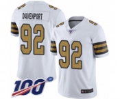 Men's New Orleans Saints #92 Marcus Davenport Limited White Rush Vapor Untouchable 100th Season Football Jersey