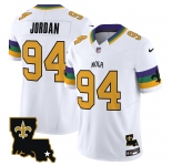 Men's New Orleans Saints #94 Cameron Jordan White 2024 F.U.S.E. Vapor Limited Stitched Jersey