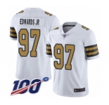 Men's New Orleans Saints #97 Mario Edwards Jr Limited White Rush Vapor Untouchable 100th Season Football Jersey