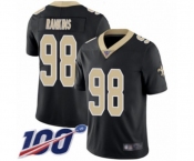 Men's New Orleans Saints #98 Sheldon Rankins Black Team Color Vapor Untouchable Limited Player 100th Season Football Jersey