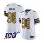 Men's New Orleans Saints #98 Sheldon Rankins Limited White Rush Vapor Untouchable 100th Season Football Jersey