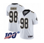 Men's New Orleans Saints #98 Sheldon Rankins White Vapor Untouchable Limited Player 100th Season Football Jersey