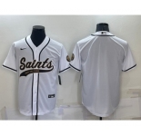 Men's New Orleans Saints Blank Grey Stitched Cool Base Nike Baseball Jersey