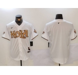 Men's New Orleans Saints Blank White Nola Baseball Jersey