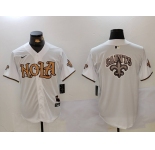 Men's New Orleans Saints Blank White Nola Baseball Jerseys