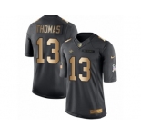 Men's Nike New Orleans Saints #13 Michael Thomas Limited Black Gold Salute to Service NFL Jersey