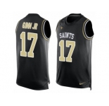 Men's Nike New Orleans Saints #17 Ted Ginn Jr Limited Black Player Name & Number Tank Top NFL Jersey