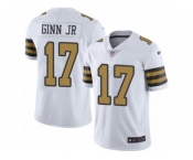 Men's Nike New Orleans Saints #17 Ted Ginn Jr Limited White Rush NFL Jersey
