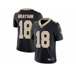 Men's Nike New Orleans Saints #18 Garrett Grayson Vapor Untouchable Limited Black Team Color NFL Jersey