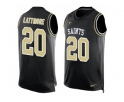 Men's Nike New Orleans Saints #20 Marshon Lattimore Limited Black Player Name & Number Tank Top NFL Jersey
