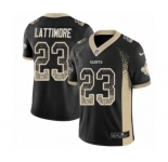 Men's Nike New Orleans Saints #23 Marshon Lattimore Limited Black Rush Drift Fashion NFL Jersey