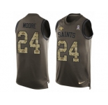 Men's Nike New Orleans Saints #24 Sterling Moore Limited Green Salute to Service Tank Top NFL Jersey