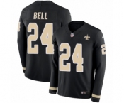 Men's Nike New Orleans Saints #24 Vonn Bell Limited Black Therma Long Sleeve NFL Jersey
