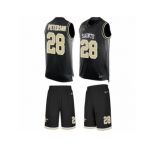 Men's Nike New Orleans Saints #28 Adrian Peterson Limited Black Tank Top Suit NFL Jersey