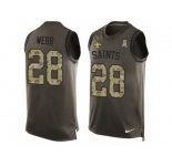 Men's Nike New Orleans Saints #28 B.W. Webb Limited Green Salute to Service Tank Top NFL Jersey
