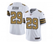 Men's Nike New Orleans Saints #29 John Kuhn Limited White Rush NFL Jersey