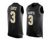 Men's Nike New Orleans Saints #3 Will Lutz Limited Black Player Name & Number Tank Top NFL Jersey