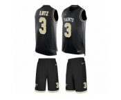 Men's Nike New Orleans Saints #3 Will Lutz Limited Black Tank Top Suit NFL Jersey