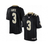 Men's Nike New Orleans Saints #3 Will Lutz Limited Black Team Color NFL Jersey
