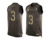 Men's Nike New Orleans Saints #3 Will Lutz Limited Green Salute to Service Tank Top NFL Jersey