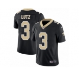 Men's Nike New Orleans Saints #3 Will Lutz Vapor Untouchable Limited Black Team Color NFL Jersey