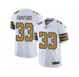 Men's Nike New Orleans Saints #33 Jamarca Sanford Limited White Rush NFL Jersey