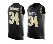 Men's Nike New Orleans Saints #34 Marshon Lattimore Limited Black Player Name & Number Tank Top NFL Jersey