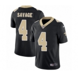 Men's Nike New Orleans Saints #4 Tom Savage Black Team Color Vapor Untouchable Limited Player NFL Jersey