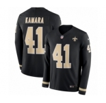 Men's Nike New Orleans Saints #41 Alvin Kamara Limited Black Therma Long Sleeve NFL Jersey