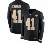 Men's Nike New Orleans Saints #41 Alvin Kamara Limited Black Therma Long Sleeve NFL Jersey