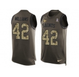 Men's Nike New Orleans Saints #42 Marcus Williams Limited Green Salute to Service Tank Top NFL Jersey