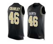 Men's Nike New Orleans Saints #46 Ken Crawley Limited Black Player Name & Number Tank Top NFL Jersey