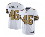 Men's Nike New Orleans Saints #46 Ken Crawley Limited White Rush NFL Jersey