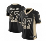 Men's Nike New Orleans Saints #47 Alex Anzalone Limited Black Rush Drift Fashion NFL Jersey