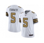Men's Nike New Orleans Saints #5 Kai Forbath Limited White Rush NFL Jersey
