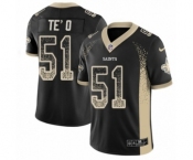 Men's Nike New Orleans Saints #51 Manti Te'o Limited Black Rush Drift Fashion NFL Jersey