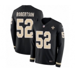Men's Nike New Orleans Saints #52 Craig Robertson Limited Black Therma Long Sleeve NFL Jersey