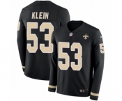 Men's Nike New Orleans Saints #53 A.J. Klein Limited Black Therma Long Sleeve NFL Jersey
