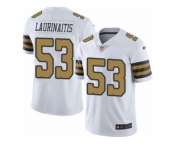 Men's Nike New Orleans Saints #53 James Laurinaitis Limited White Rush NFL Jersey