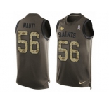 Men's Nike New Orleans Saints #56 Michael Mauti Limited Green Salute to Service Tank Top NFL Jersey