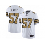 Men's Nike New Orleans Saints #57 Alex Okafor Limited White Rush NFL Jersey