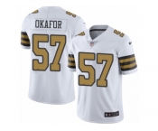 Men's Nike New Orleans Saints #57 Alex Okafor Limited White Rush NFL Jersey