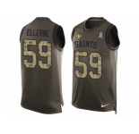 Men's Nike New Orleans Saints #59 Dannell Ellerbe Limited Green Salute to Service Tank Top NFL Jersey