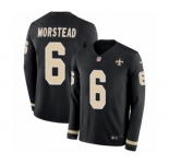 Men's Nike New Orleans Saints #6 Thomas Morstead Limited Black Therma Long Sleeve NFL Jersey