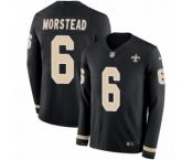 Men's Nike New Orleans Saints #6 Thomas Morstead Limited Black Therma Long Sleeve NFL Jersey